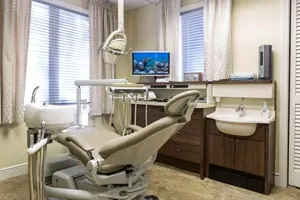 A treatment room at Hingham Dental Associates.